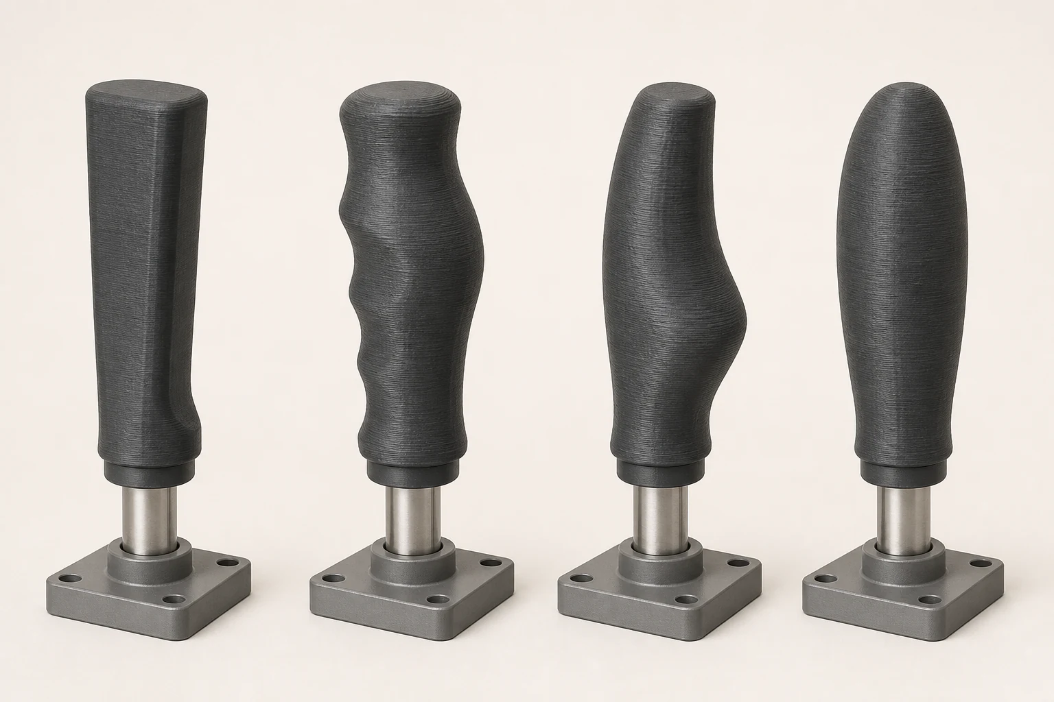 Variantes de pega ergonómica — Conceito visual