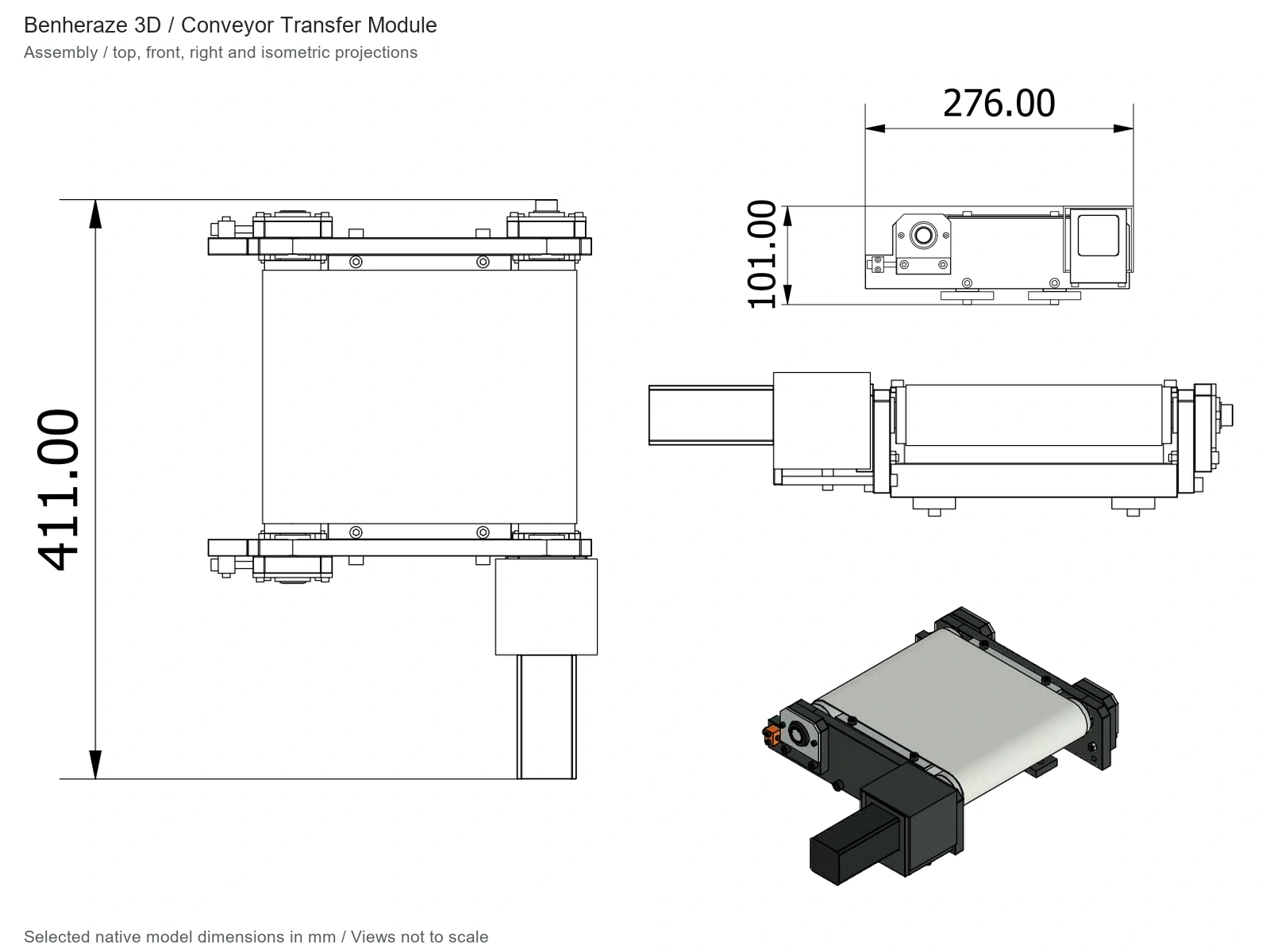 Dessin technique — Module de transfert pour petites boîtes — 1