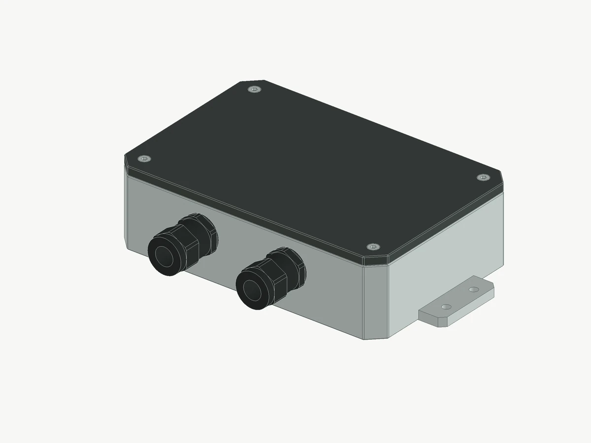 Boîtier usiné pour électronique assemblé avec couvercle amovible et pattes de fixation intégrées