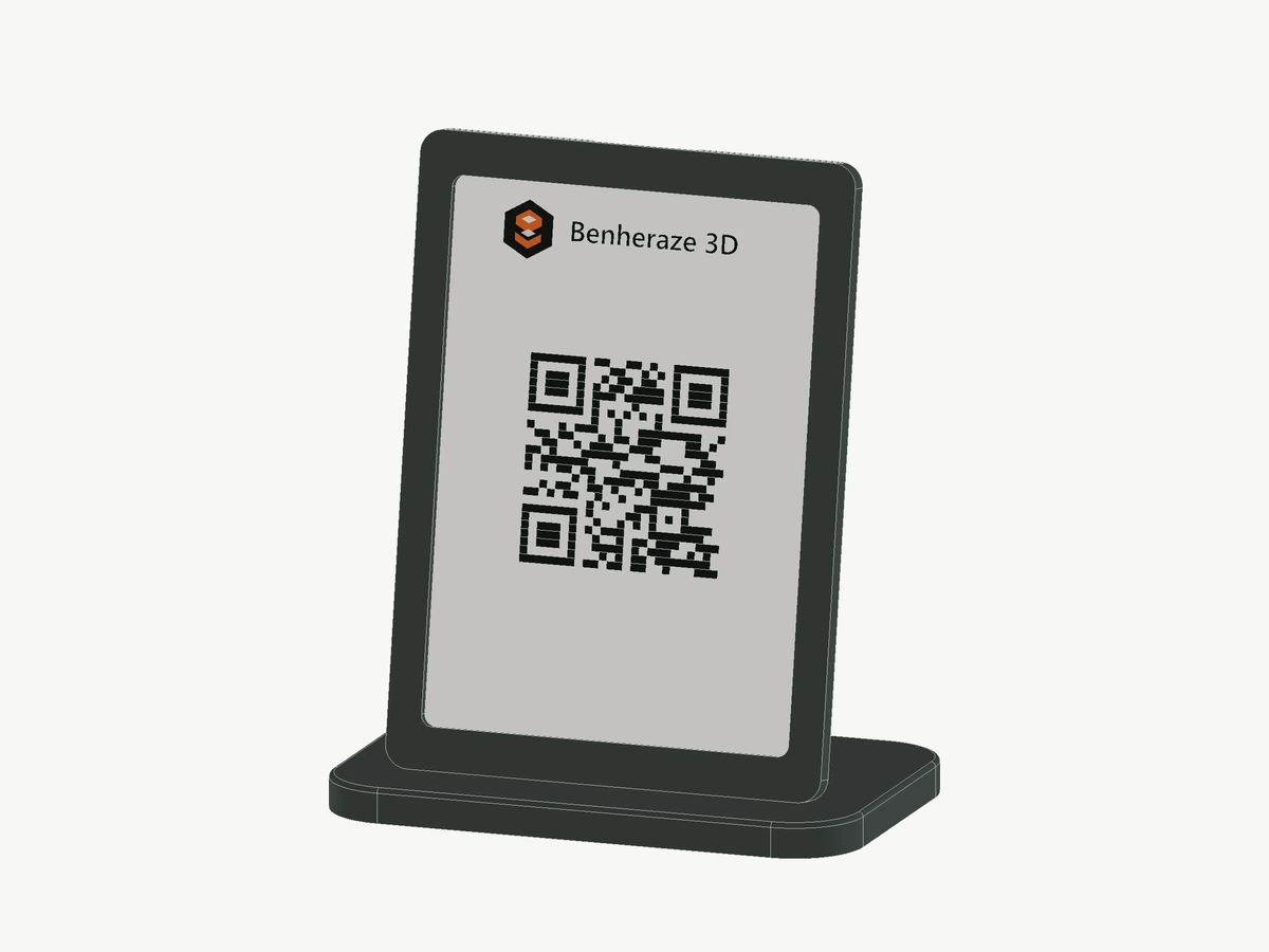 Présentoir de comptoir avec code QR assemblé et carte A6 remplaçable